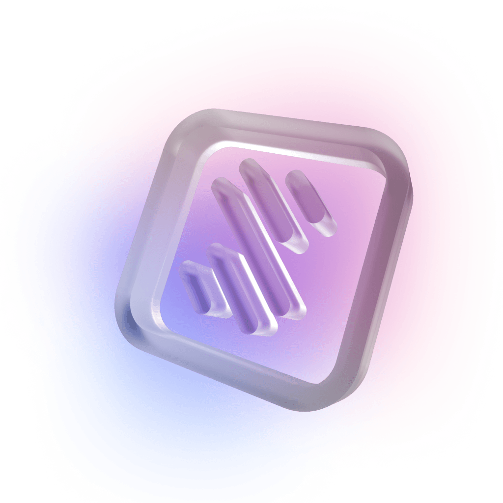 3D Glass STEMpump Logo with Colored Gradient